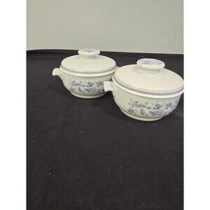 Set of 2 Royal Doulton Shadow Play Lambethware Individual Casserole & Lid